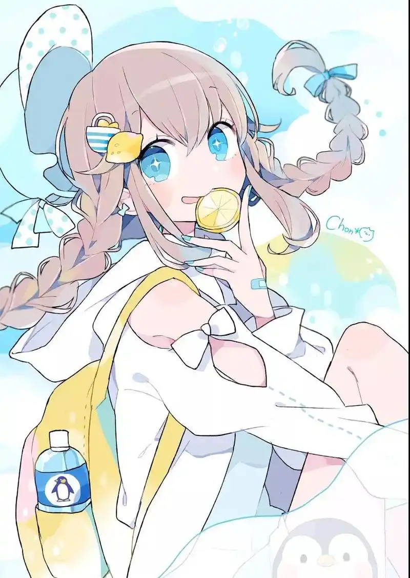 人物板绘,小清新的卡通少女,可爱到冒泡泡