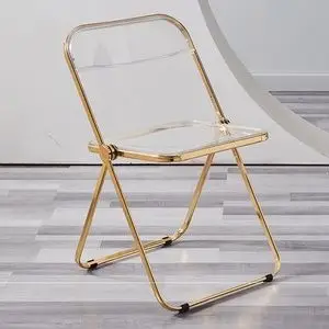 透明折叠椅子可收纳有靠背的家用可以收简易不占地亚克力网红单人