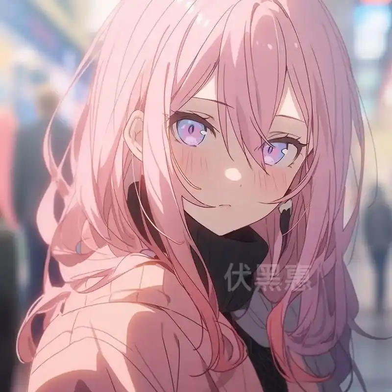 粉毛四连 动漫女头#二次元 #动漫女头 #优质头像 #ai绘 - 抖音