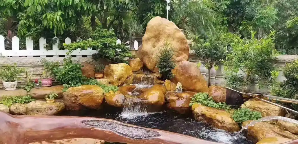 中山小型鱼池假山_中山花园假山鱼池#小区.晶宸景观葛经理:1 - 抖音