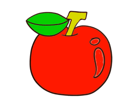 苹果简笔画画法图片