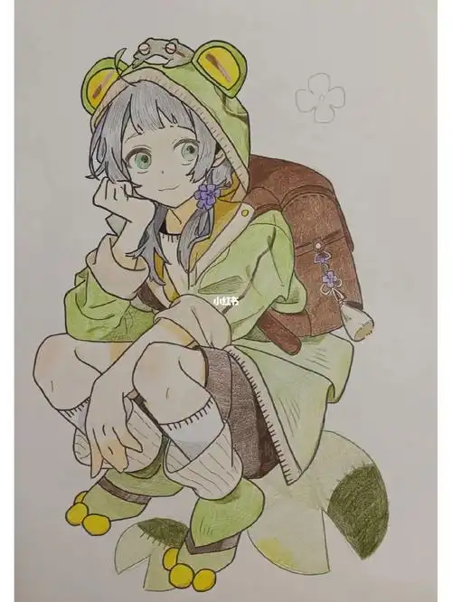 一张临摹彩铅手绘动漫人物