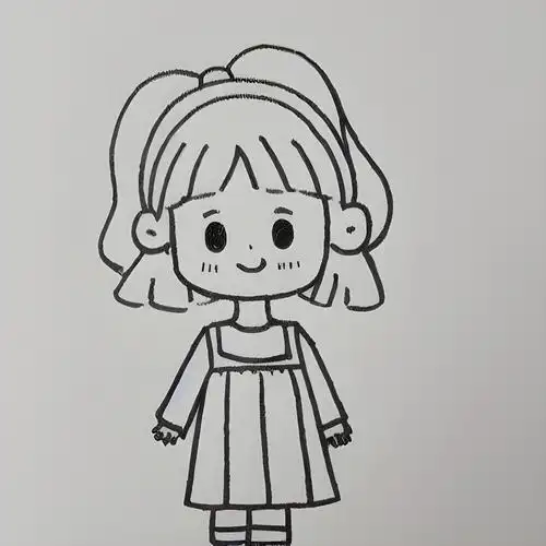简笔画可爱的小姑娘