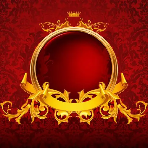 奢华金色花纹边框设计矢量素材