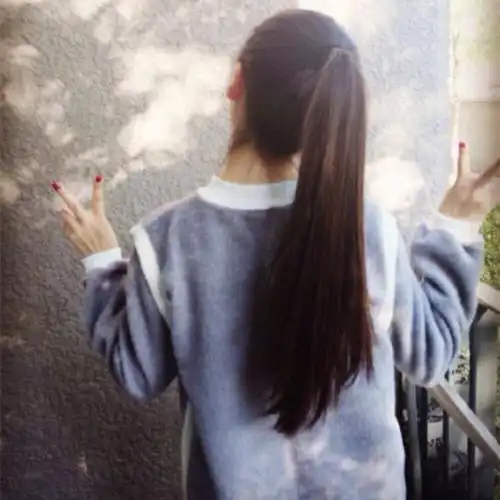 萌萌哒 小可爱 马尾 背影 剪刀手 女生头像