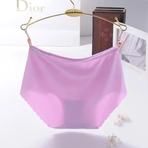 依可莉柔 新款冰丝无痕一片中腰内裤 女士无痕冰丝女三角裤内裤女