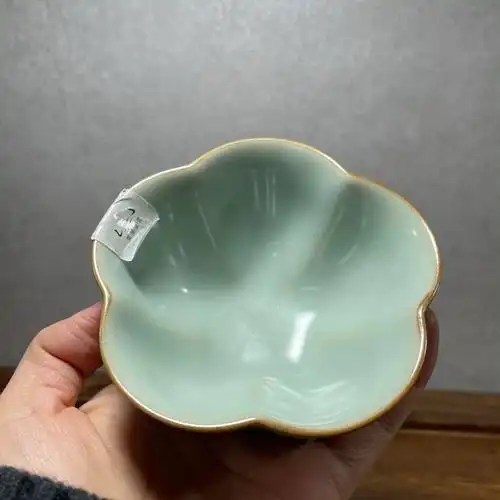 汝窑问鼎格物老款鼎峰汝瓷天青色梅花经典款停茶杯