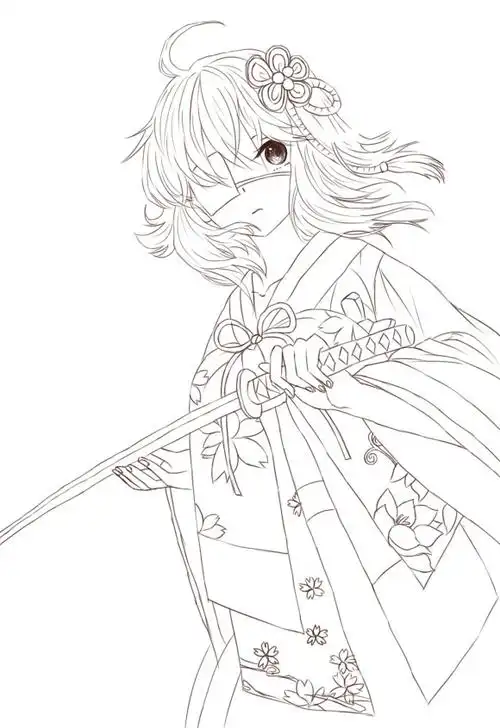 果冻线稿动漫黑白素材插画手帐