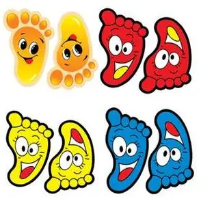 小脚丫简笔画可爱带颜色