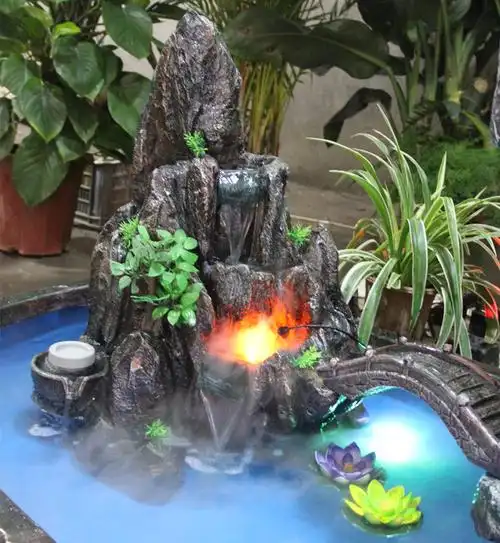 大型假山流水喷泉鱼缸盆景加湿器山水景观客厅酒店会所摆件装饰品