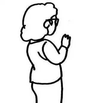 爸妈人物侧身简笔画