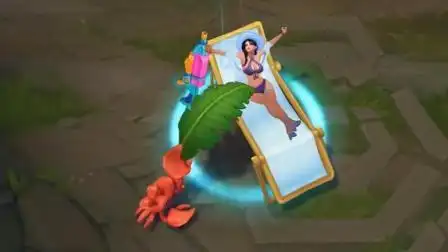 lol泳池派对女警皮肤预览 大招特效爆表