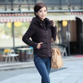 洛琪诺货到付款春秋冬装女装韩版中长款连帽针织领修身棉衣外套17917