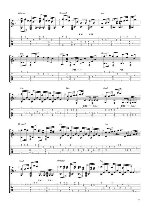 无心快语指弹吉他谱