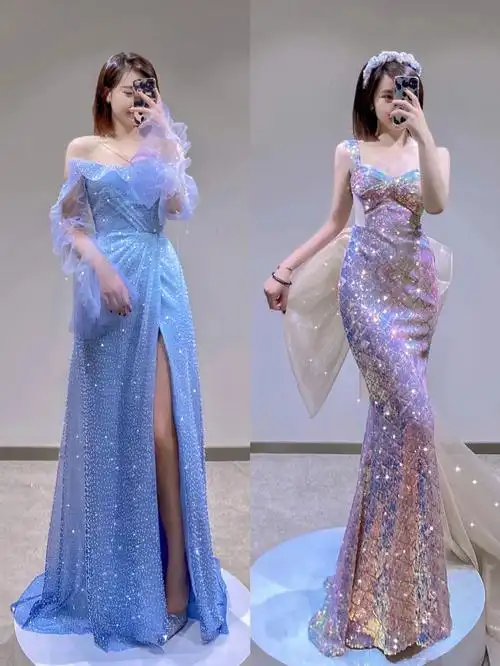 将星河碎梦洒在仙女的裙摆75浪漫彩色系礼服