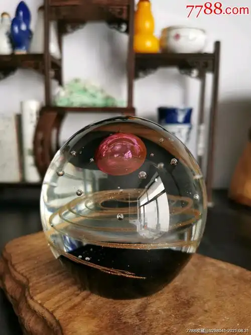 超美太阳系宇宙琉璃球摆件意大利穆拉诺手工进口琉璃