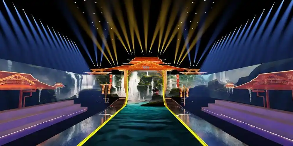 互联网企业国风年会|空间|舞台美术|科技源sir - 原创作品 - 站酷