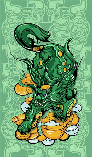 创意来源为"貔貅",貔貅别称"辟邪,天禄",是中国古书记载和民间神话