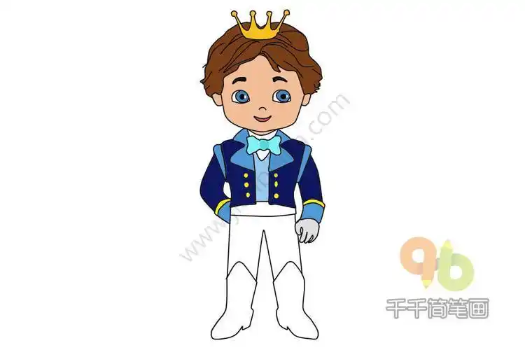 帅气的王子简笔画画法