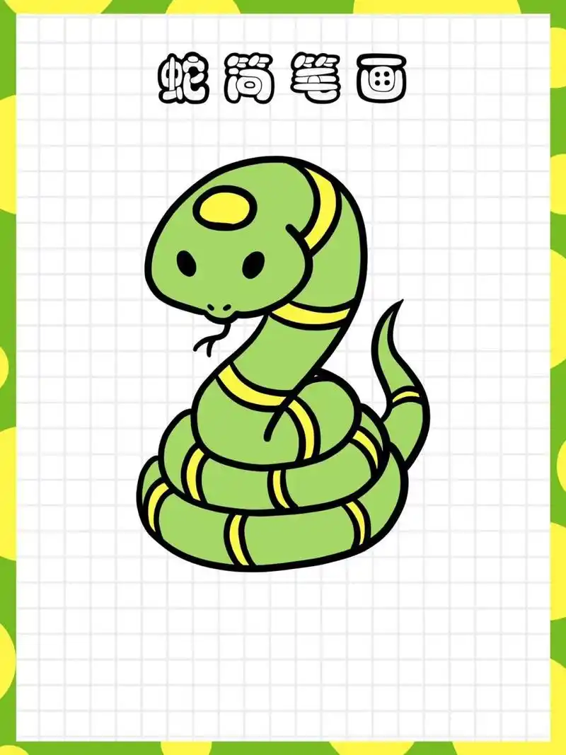 尼尼简笔画教程|蛇简笔画vol.
