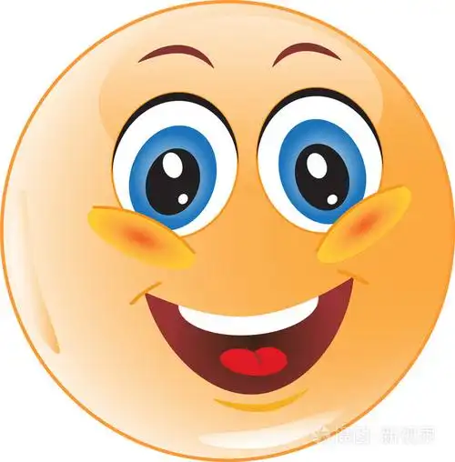 橙色笑脸微笑