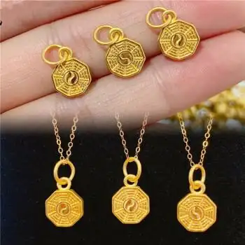 豪界黄金999足金太极八卦吊坠项链坠子手串手链吊坠保平安男女情侣款