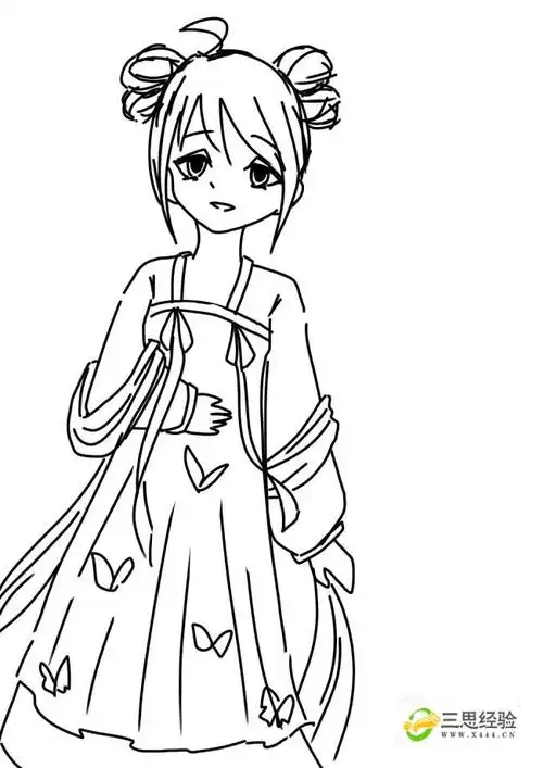 人物绘画:汉服少女怎么画?_三思经验网