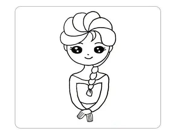 艾莎公主简笔画怎么画漂亮(如何画美丽的艾莎公主)(10)