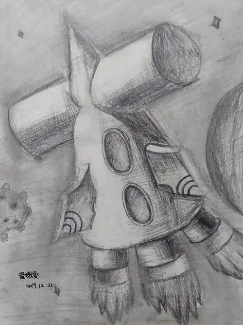 12.22周日晚上气象街校区创意素描班创意素描《圆锥穿插体》