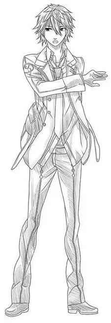 动漫男生全身照简笔画