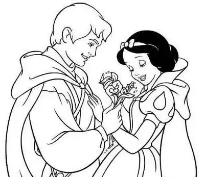 公主和王子在游玩的人物简笔画图片白雪公主简笔画
