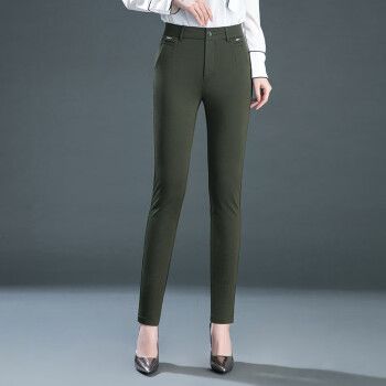 野颂中年妇女秋天的裤子穿的外裤宽松休闲小脚裤直筒中年女裤女裤秋