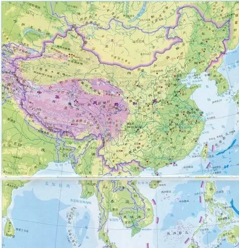 中国地形图带行政区划💛巧艺网