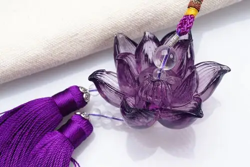 新款 荷莲蓉 古法琉璃 汽车挂件 荷花 莲花 汽车饰品 琉璃挂件