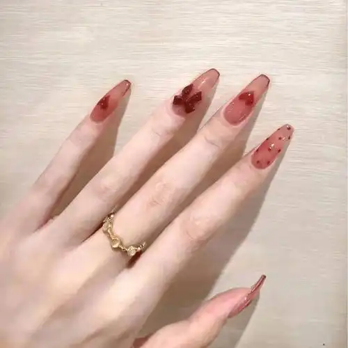 美甲成品穿戴式定制2021新年指甲贴片新款可拆卸ins风高级甲片冬