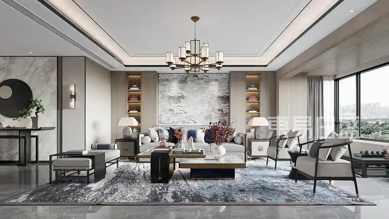 龙坞名筑497m05现代简约中式装修效果图