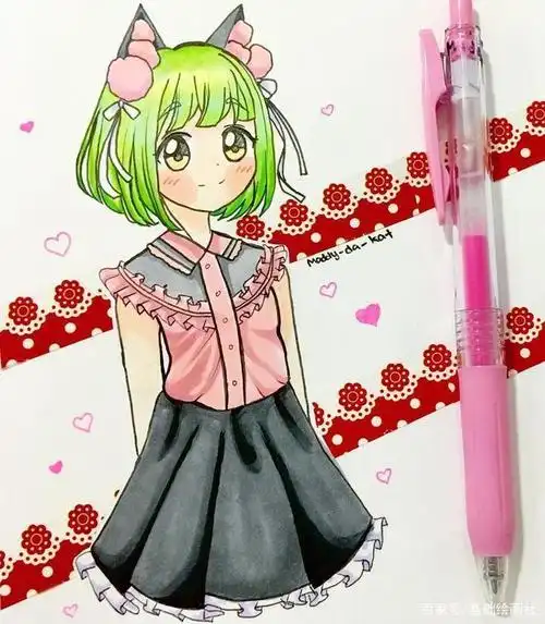 学生党最爱的马克笔手绘,可爱q版动漫画风,6月1号不画几张吗?