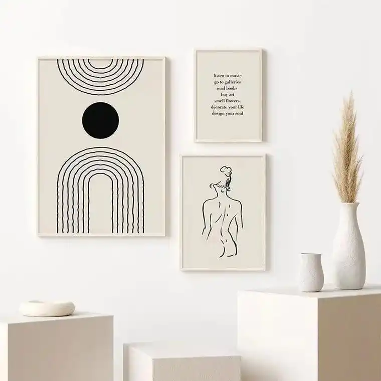 这幅马蒂斯装饰画简约又不失艺术感,线条几何感十足,让我的客厅 - 抖