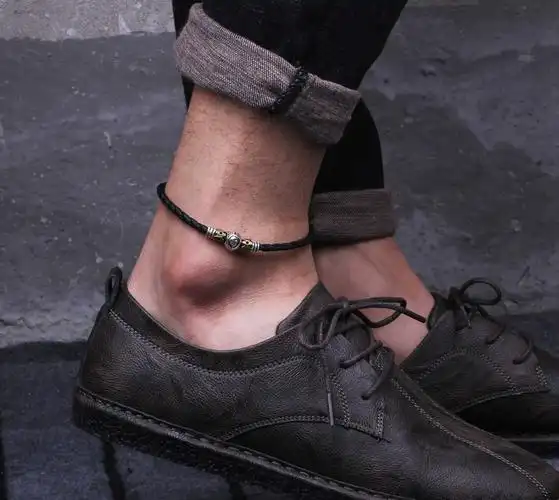 2022新款马嘉祺同款脚链脚链男个性潮酷十二星座皮绳编织绳复古嘻哈