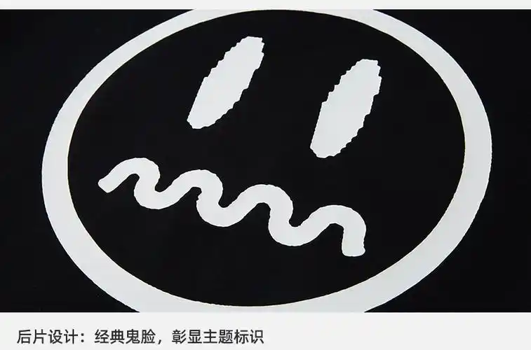 beasterstreetwear小恶魔鬼脸荧光印花短袖t恤嘻哈男国潮牌衣服蓝色xl