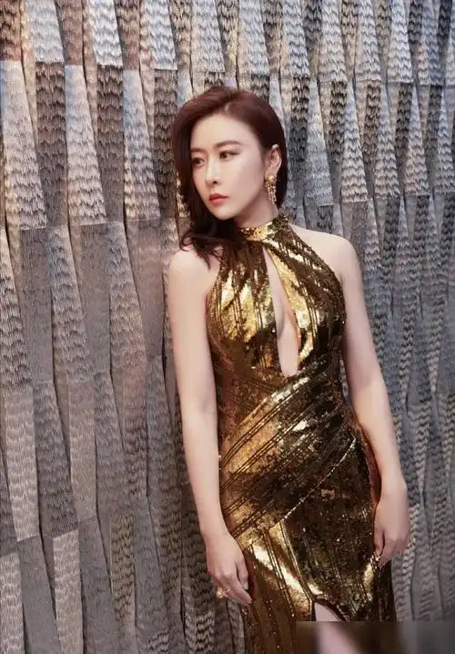 38岁毛俊杰金色礼服秀曲线沙漏身材超养眼休闲装也遮不住魅力