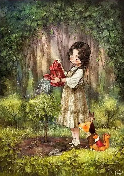 韩国插画师aeppol作品全是暖色治愈系,充满对生活的热爱.