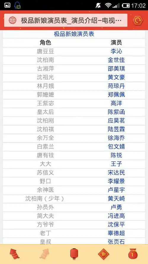 四川电视台,演的极品新娘.演员表