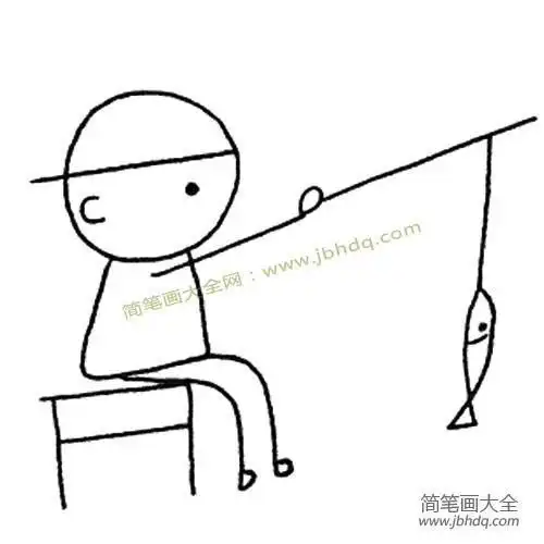 画教程钓鱼的小女孩的简笔画钓鱼儿童画怎么画钓鱼简笔画简单又好看钓