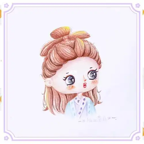 q版古风彩铅头像袁今夏彩铅古风头像锦衣之下简笔画谭松韵