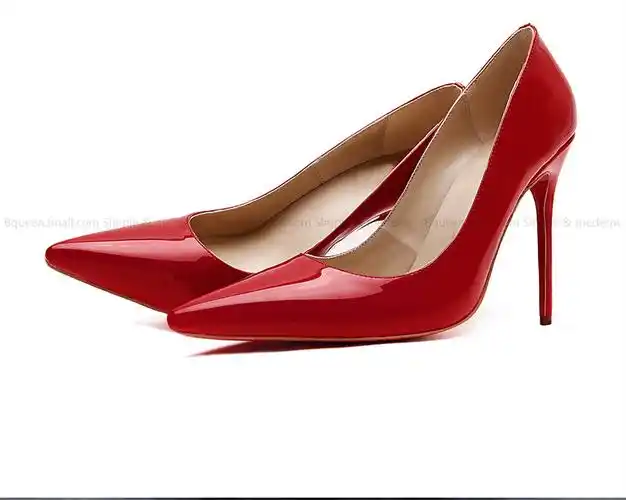 欧洲站女鞋2015红底鞋婚鞋ol真皮浅口细跟高跟女单鞋尖头高跟鞋