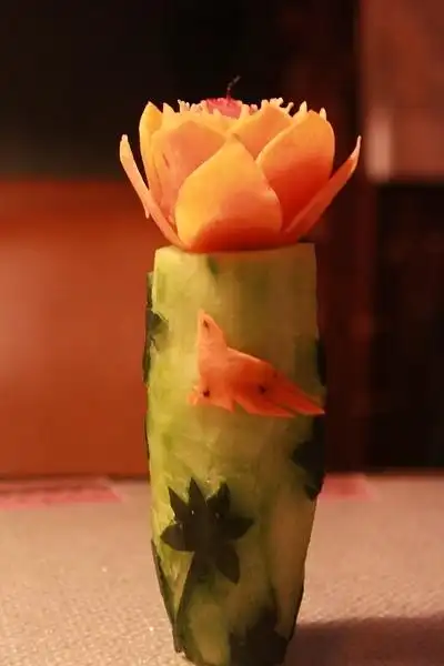 上周花哥作品--胡萝卜加黄瓜加雕刻加拉花
