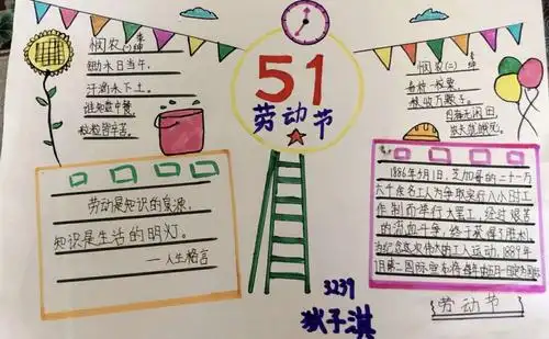 铁路小学三年二班——五一劳动节手抄报展示