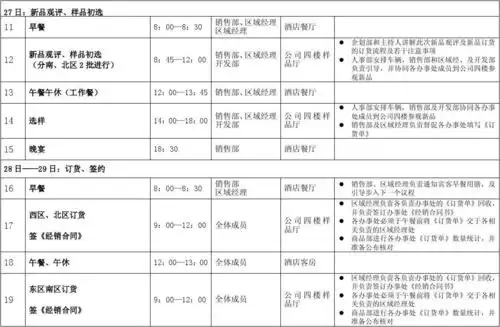 会议议程安排表