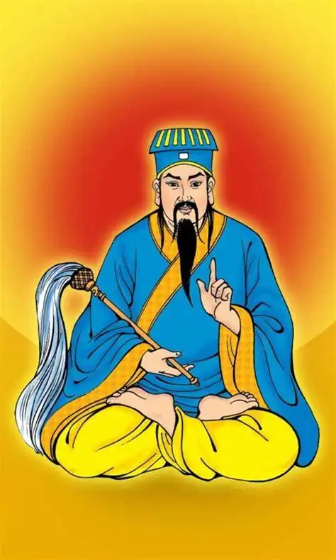 道教神仙黄大仙发光坐像高清图片手机壁纸下载_591彩信网